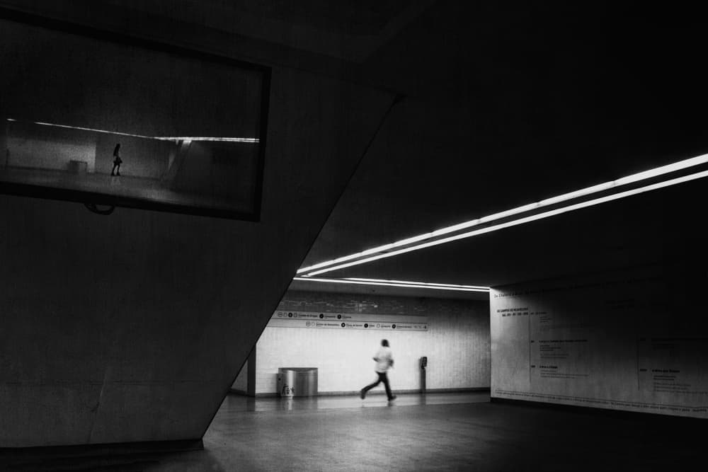 Solitary Subway Runner by Laura Mexia — canvas wall art