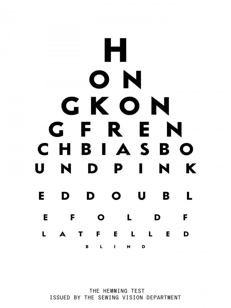Witty Sewing Vision Chart by Charlotte Trudgett — canvas wall art