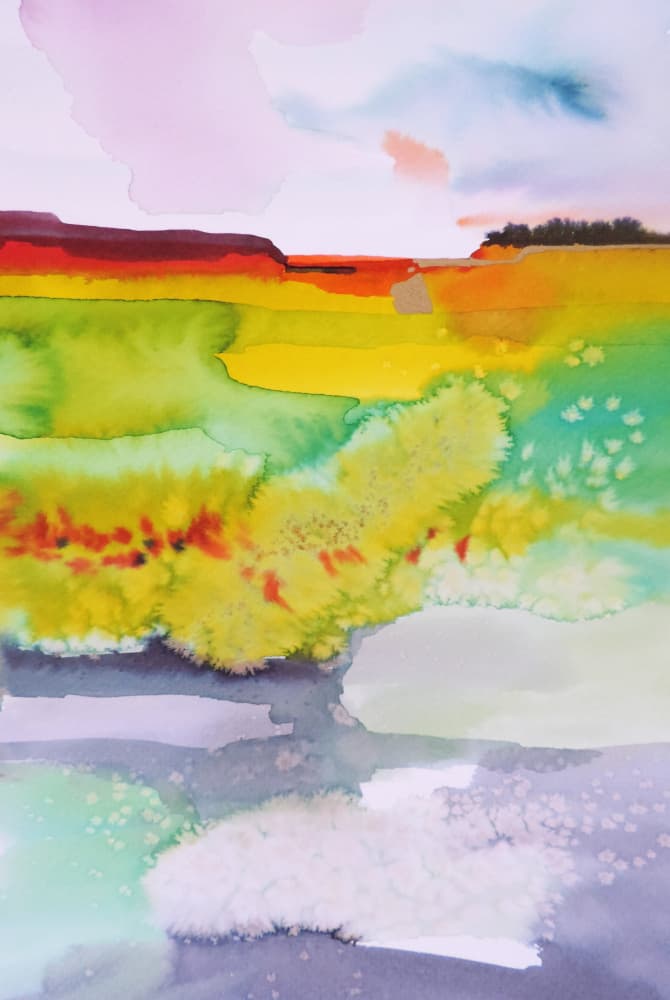 Vibrant Abstract Landscape by Sylvie Demers — canvas wall art