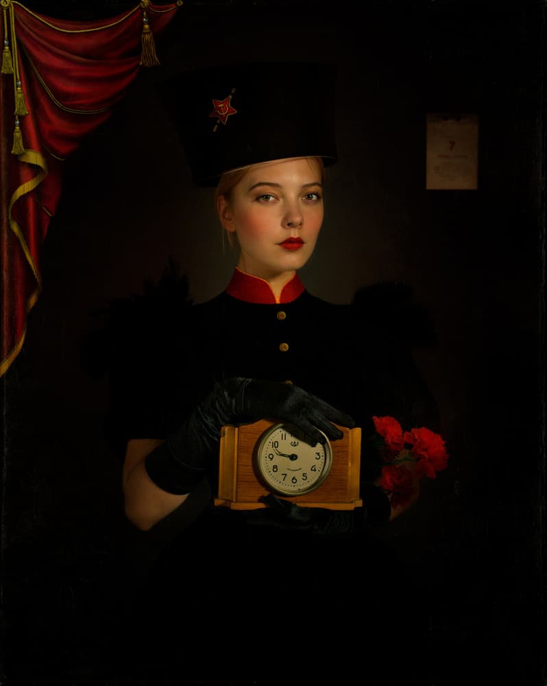 Vintage Uniform Portrait by Svetlana Melik-Nubarova — canvas wall art