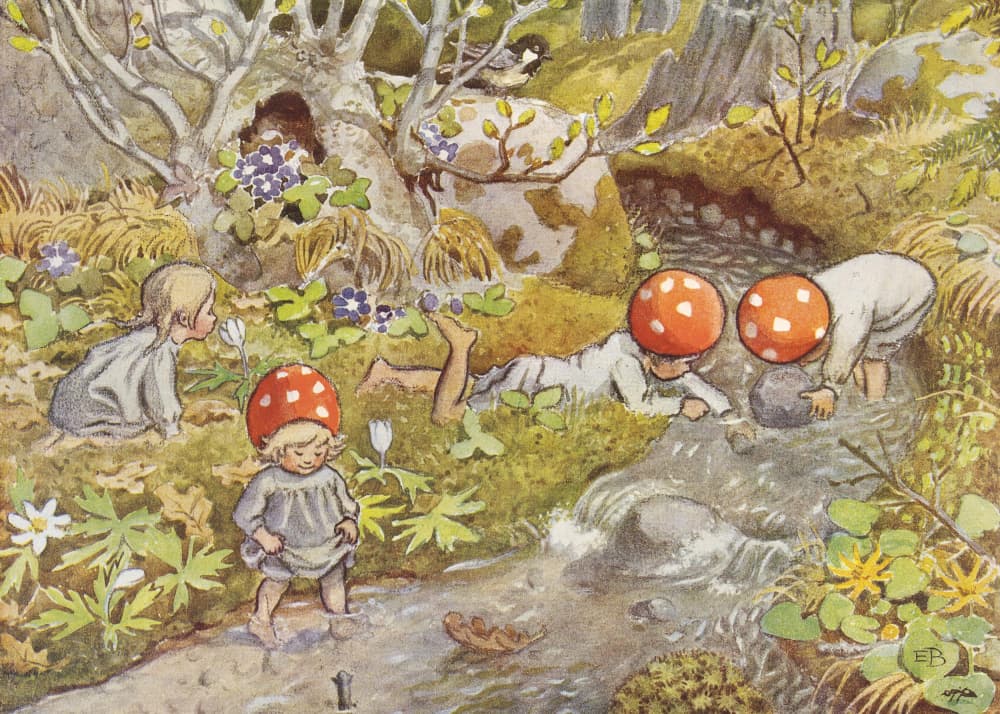 Tomtebobarnen Bäcken by Elsa Beskow — canvas wall art