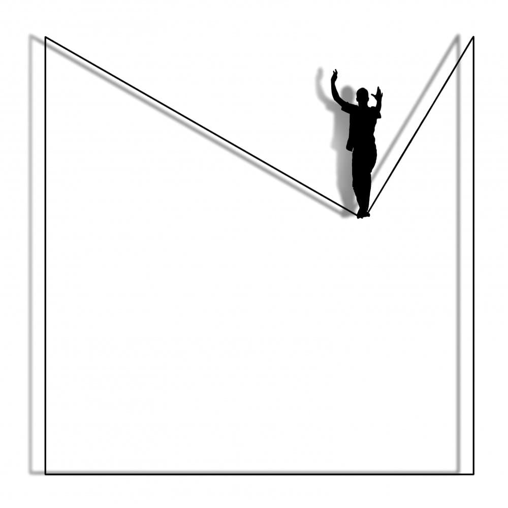 Tightrope Walker Balance by Ute Scherhag — canvas wall art