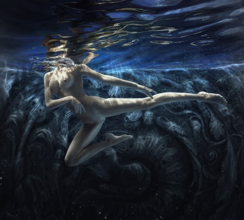 Graceful Underwater Nude by Dmitry Frizel — canvas wall art