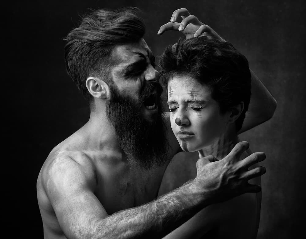 Man's Rage Child's Fear by Mehdi Mokhtari — canvas wall art