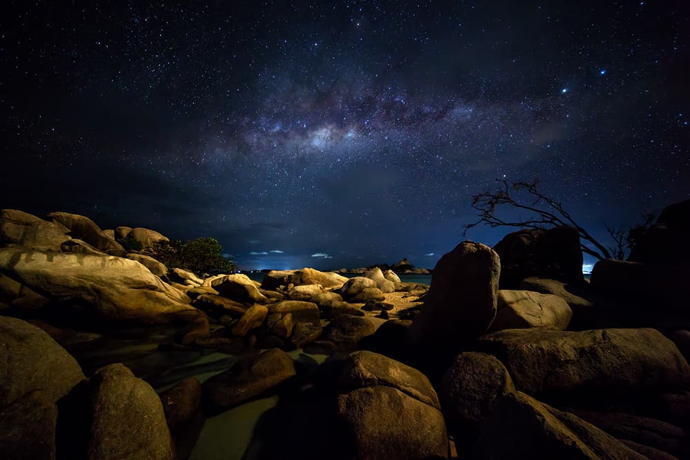 Milky Way Rocky Coast by Gunarto Song — canvas wall art