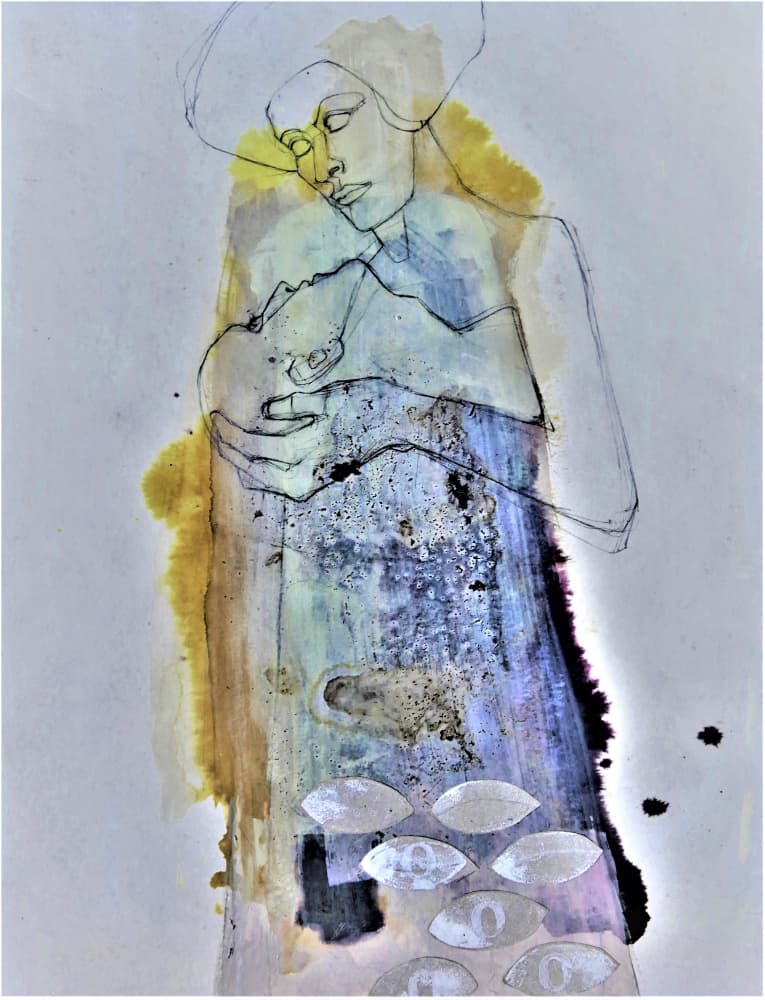 Gentle Mother Child Portrait by Doris Schmitz — canvas wall art