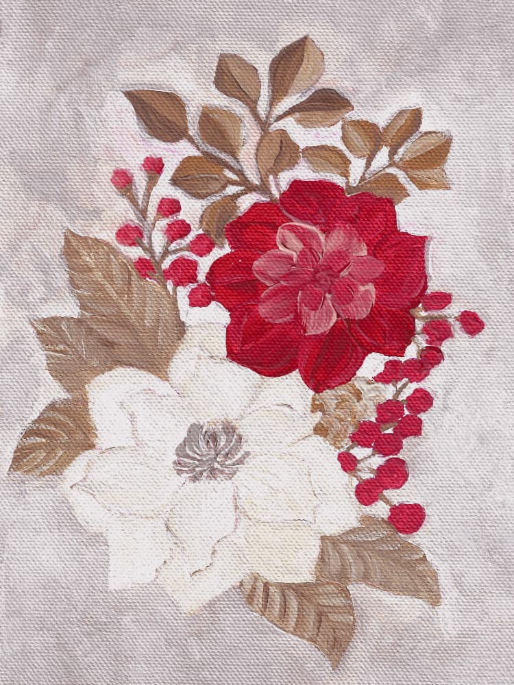Winter Floral Bouquet by Nikita Jariwala — canvas wall art