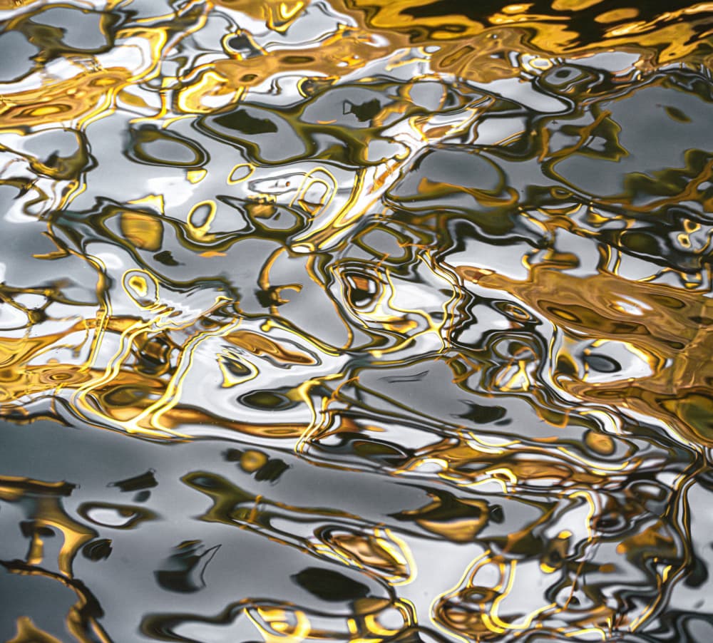 Golden Water Reflections by Masaki Sugita — canvas wall art