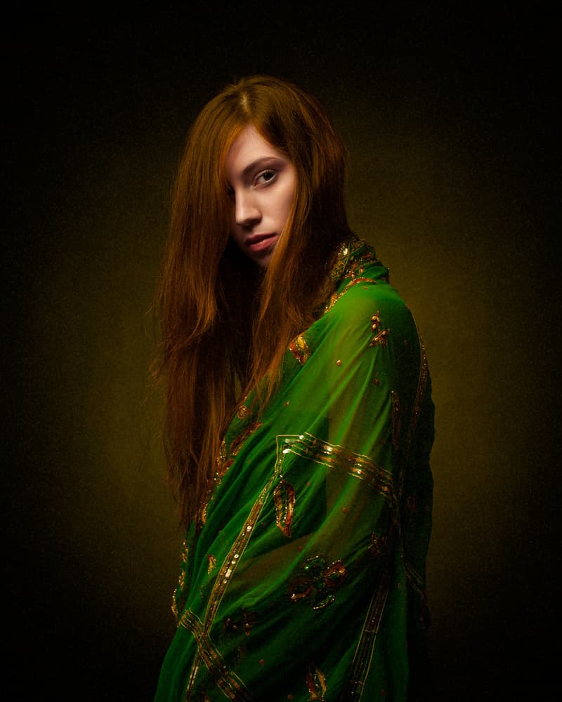 Mysterious Woman in Green by Mehdi Mokhtari — canvas wall art