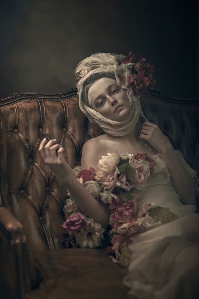 Melancholy Rococo Beauty by Ewa Cwikla — canvas wall art