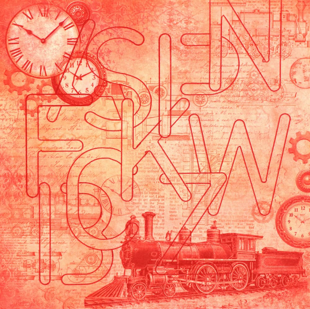 Steampunk Train Letters by Santhosh ch — canvas wall art