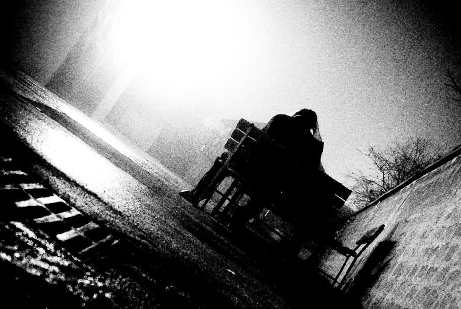 Solitary Figure Dark Street by Codrin Lupei — canvas wall art