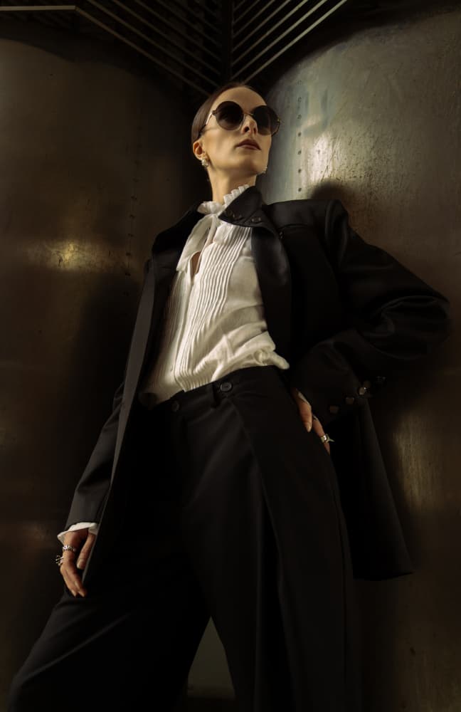 Confident Woman In Suit by Oles Paritskiy — canvas wall art