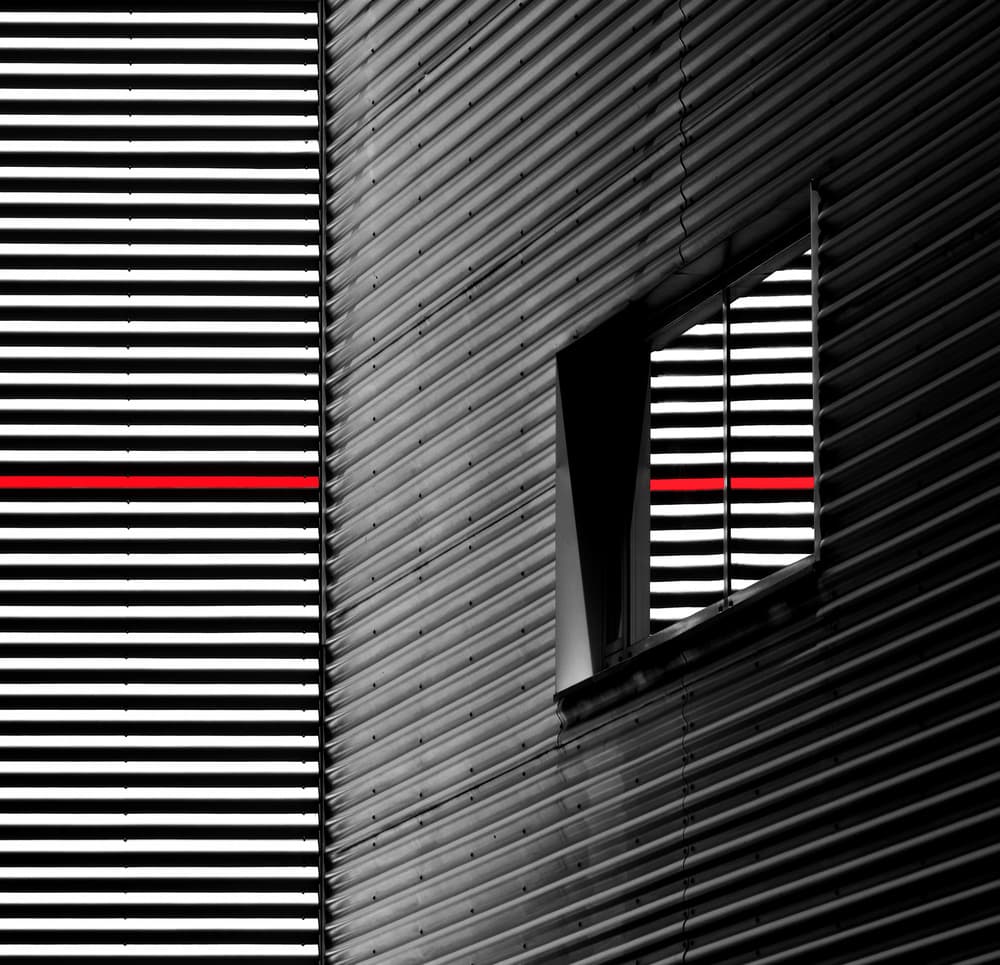 Modern Red Lines by Hans-Wolfgang Hawerkamp — canvas wall art