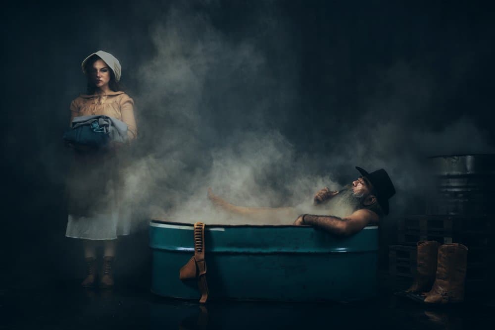 Western Steamy Bath by Sebastian Kisworo — canvas wall art