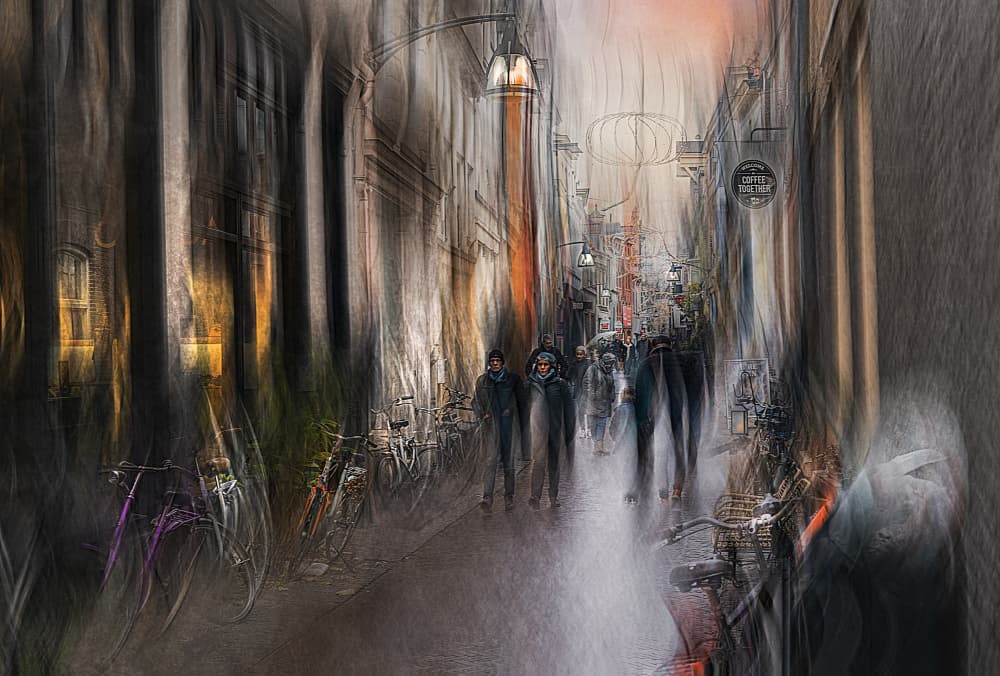 Blurred City Street by Jan van der Linden — canvas wall art