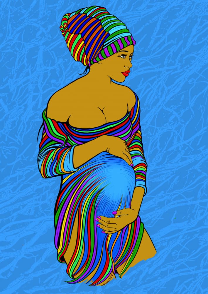 Vibrant Expectant Mother by Carlo Kaminski — canvas wall art