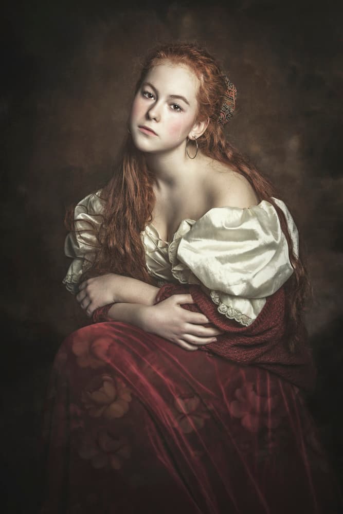 Pensive Renaissance Woman by Carola Kayen-Mouthaan — canvas wall art