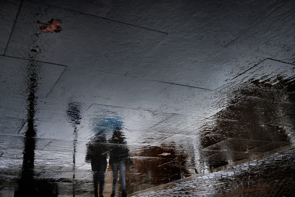 Rainy Street Reflection by Antonio Grambone — canvas wall art