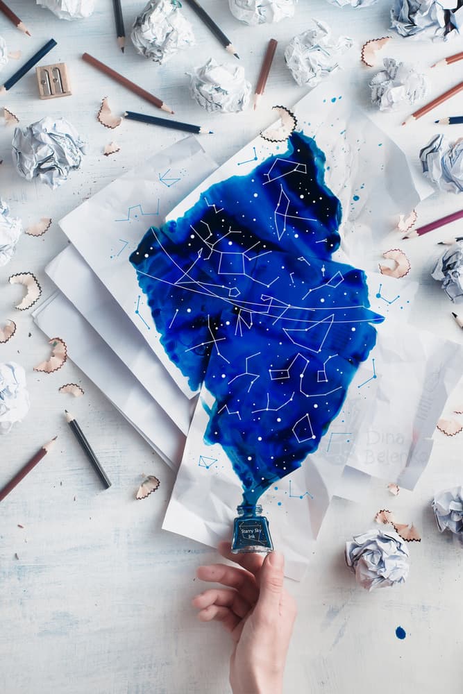 Ink Bottle Universe by Dina Belenko — canvas wall art