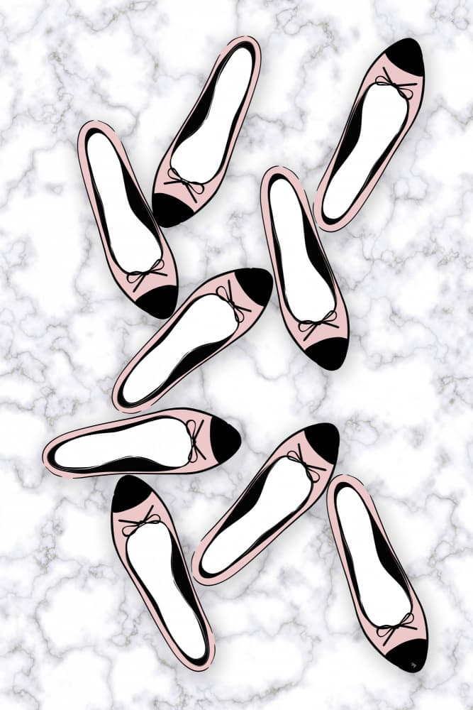Chic Ballet Flats on Marble by Martina — canvas wall art
