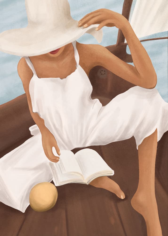 Summer Boat Reading by City Art — canvas wall art