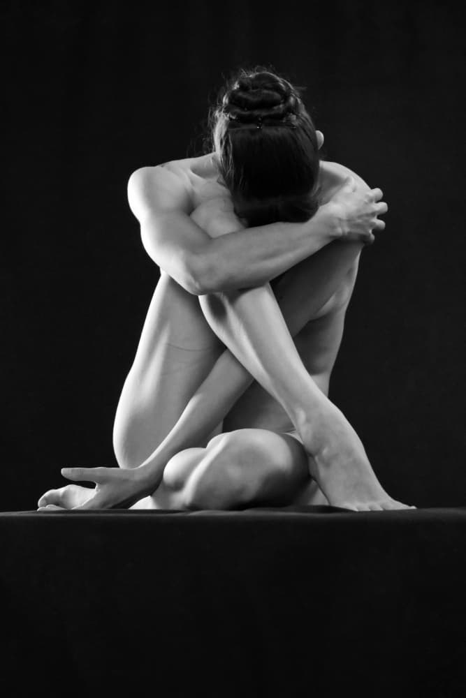 Contemplative Nude Figure by Josefina Melo — canvas wall art