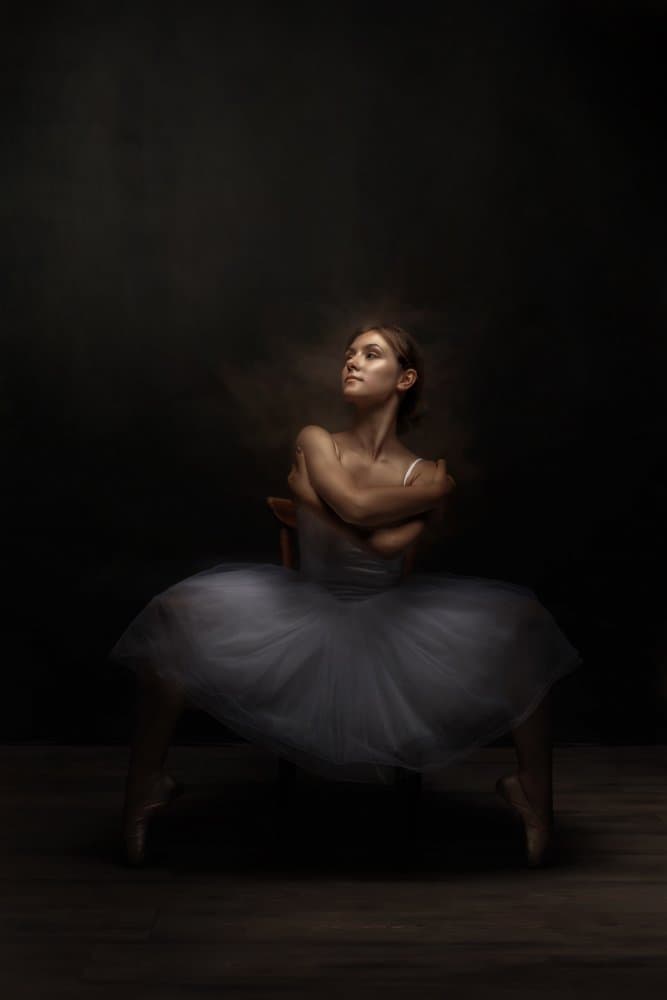 Elegant Ballerina Pose by Domenico Petrocca — canvas wall art