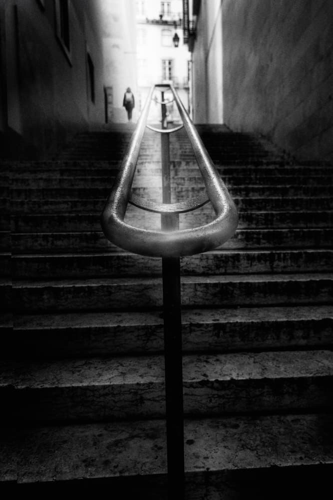 Ascending City Stairs by Olavo Azevedo — canvas wall art