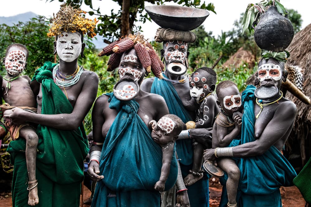 Mursi Family Portrait by Joxe Inazio Kuesta Garmendia — canvas wall art
