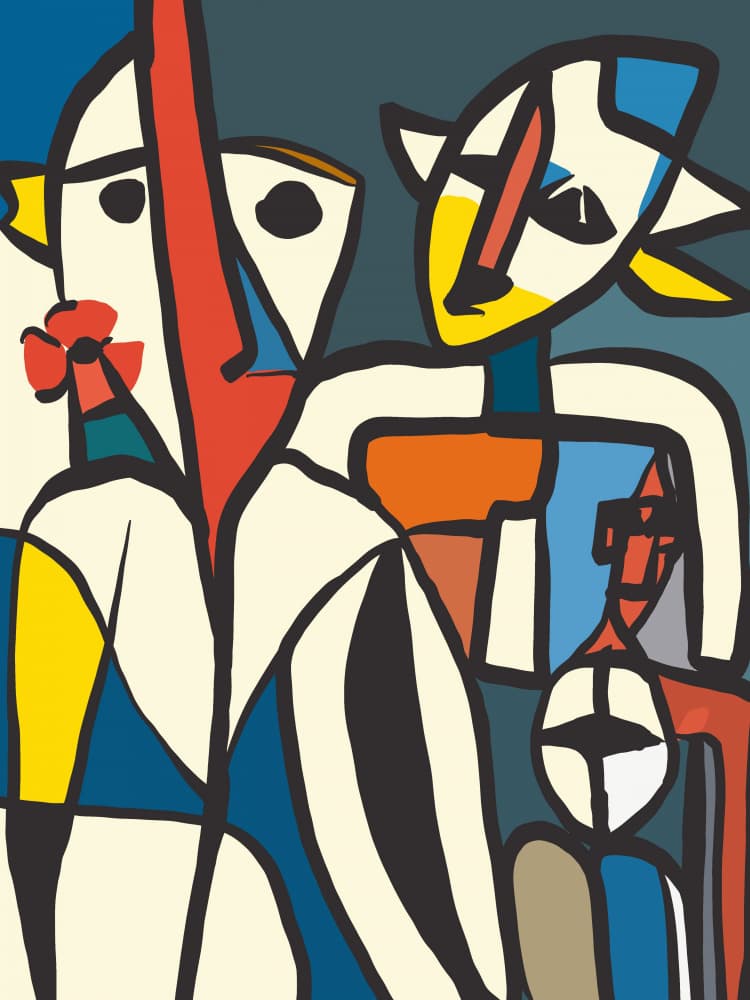 Abstract Family Portrait by Little Dean — canvas wall art