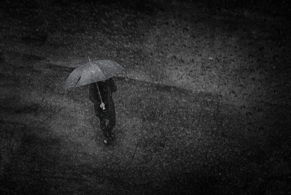 Walking in the Rain by Anette Ohlendorf — canvas wall art