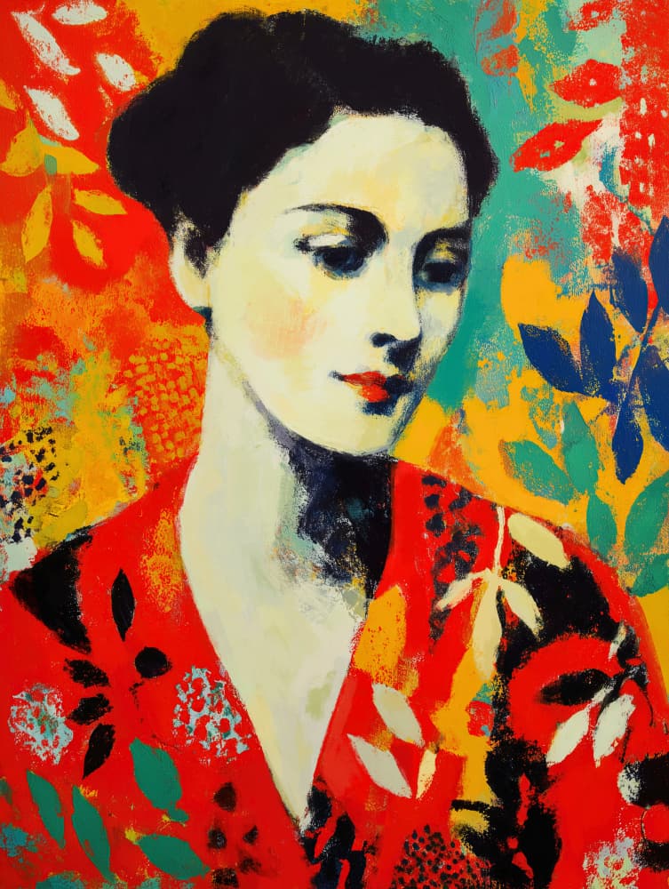 Vibrant Floral Portrait by CATS AND DOTZ — canvas wall art