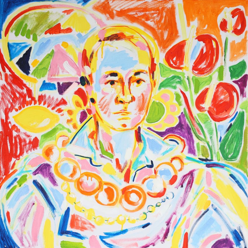 Vibrant Abstract Portrait by Tamara Jare — canvas wall art
