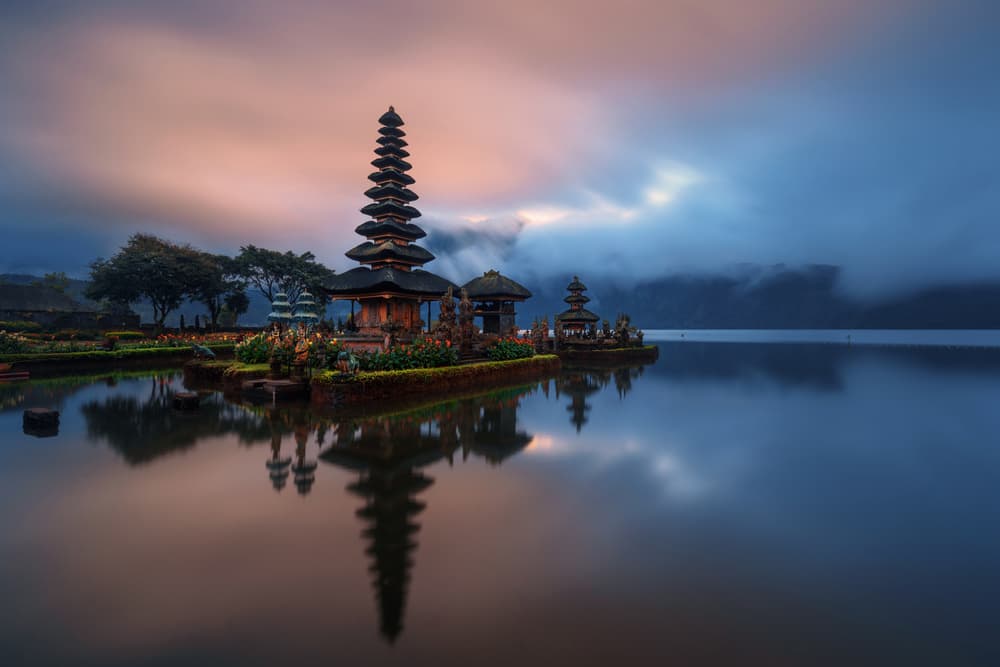 Balinese Water Temple Reflection by Juan Pablo de Miguel — canvas wall art