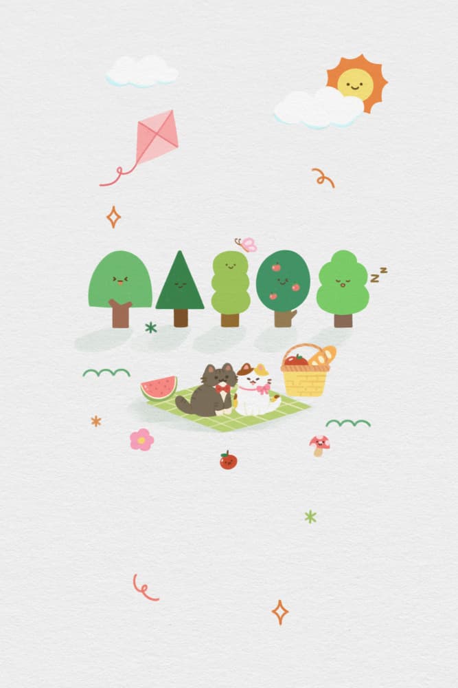 Happy Cats Picnic by Xuan Thai — canvas wall art