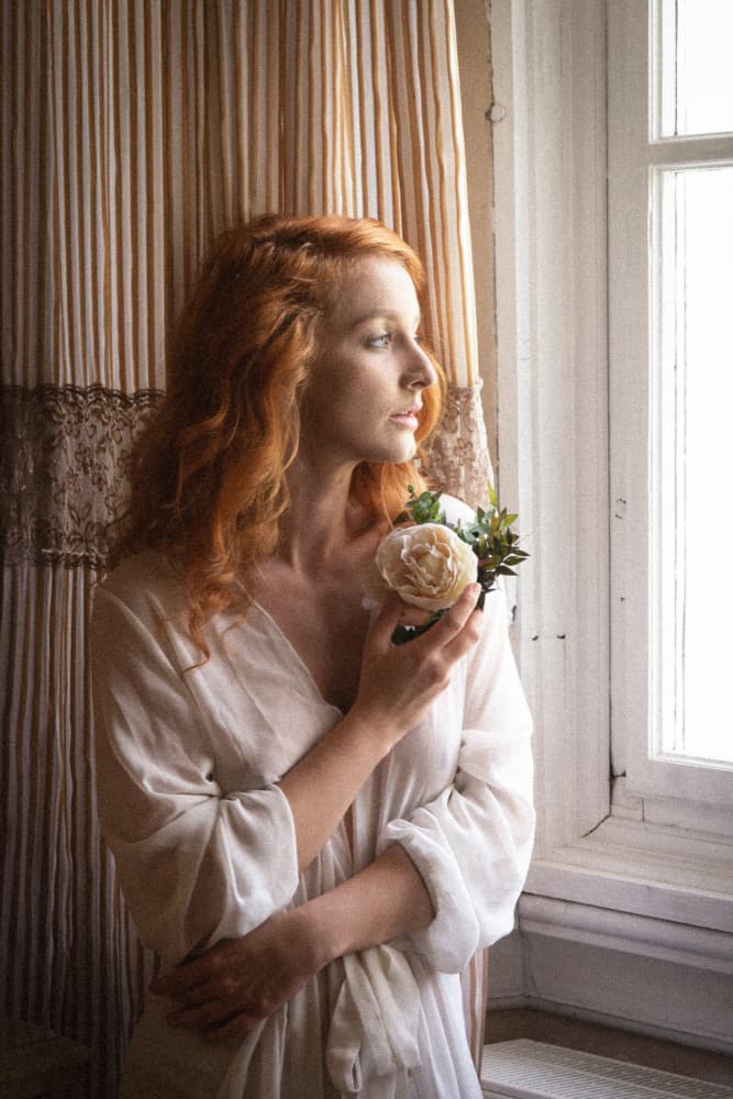 Pensive Woman Rose by Ruth Franke — canvas wall art
