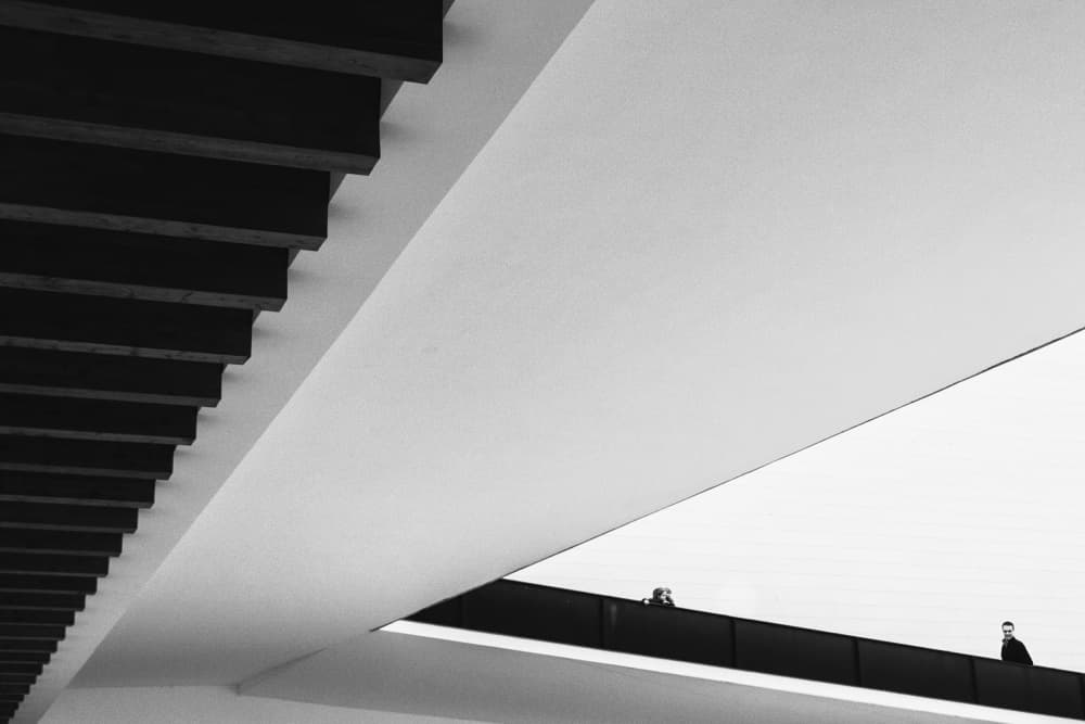 Geometric Lines and People by Laura Mexia — canvas wall art