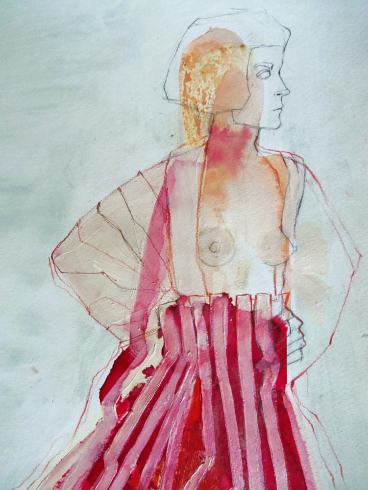 Bold Striped Woman by Doris Schmitz — canvas wall art