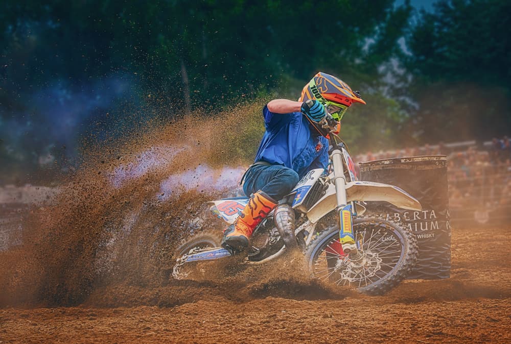 Motocross Dirt Spray by Ben.C.L — canvas wall art