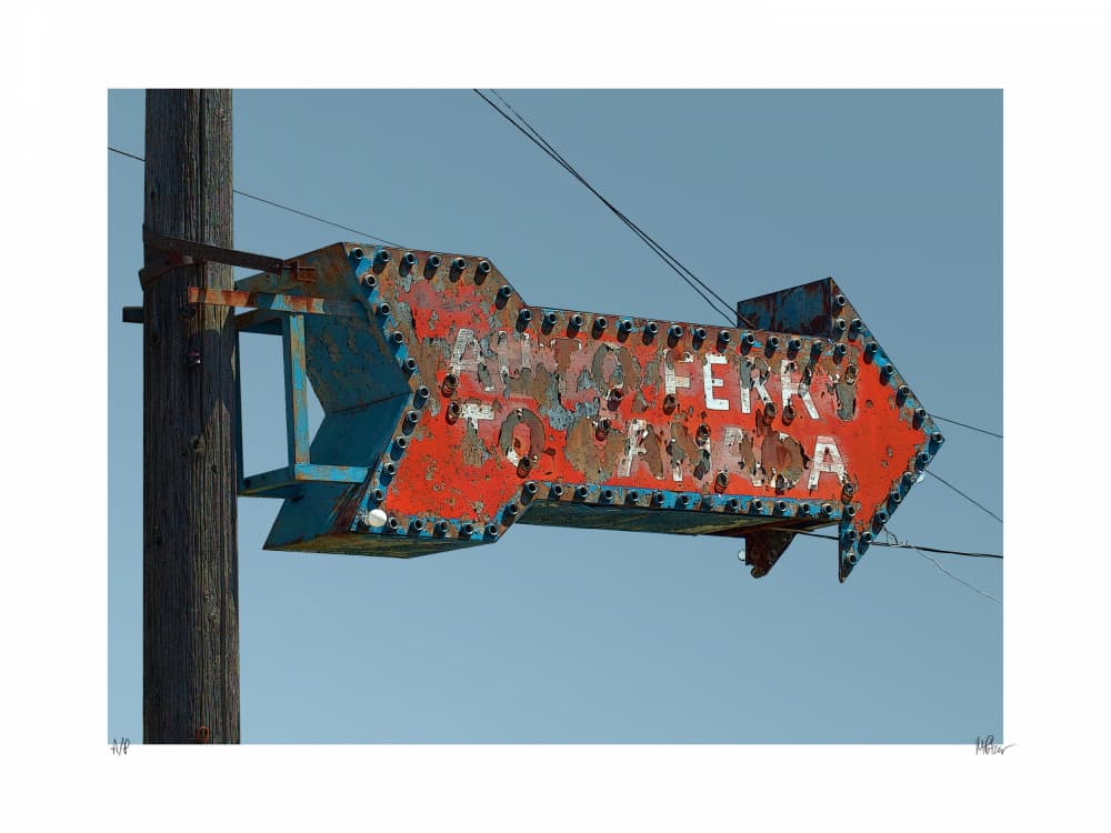 Vintage Ferry Sign by Mike Pitzer — canvas wall art