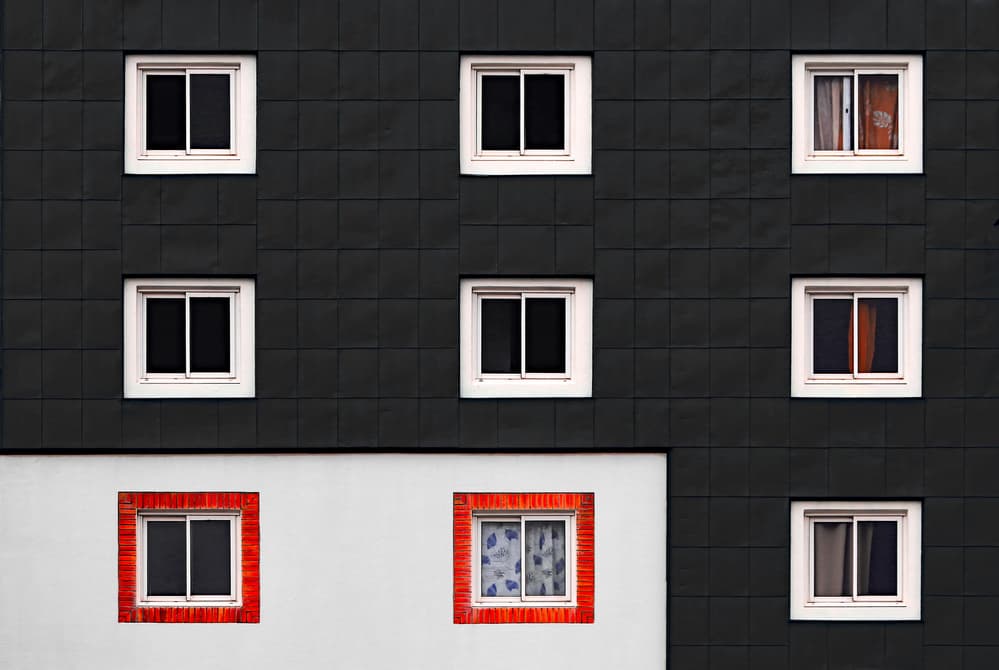 Geometric Building Windows by Hans-Wolfgang Hawerkamp — canvas wall art