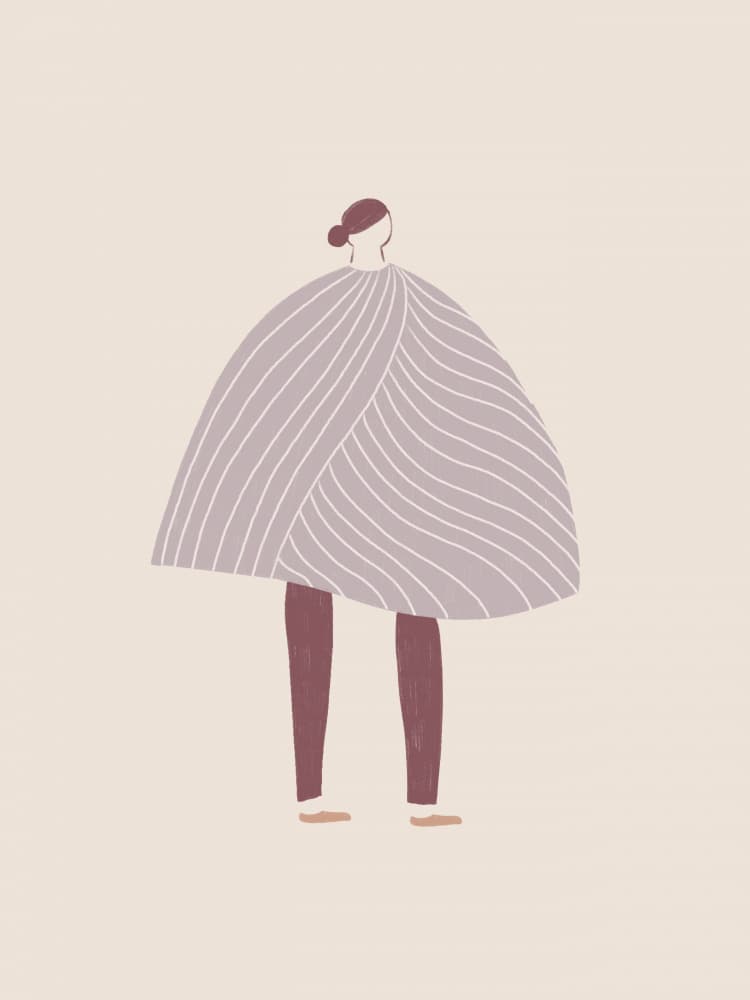 Serene Striped Woman by Menina Lisboa — canvas wall art
