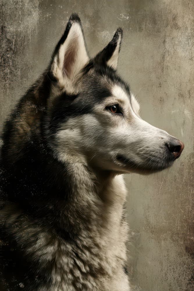 Noble Husky Profile by Rafal Kulik — canvas wall art