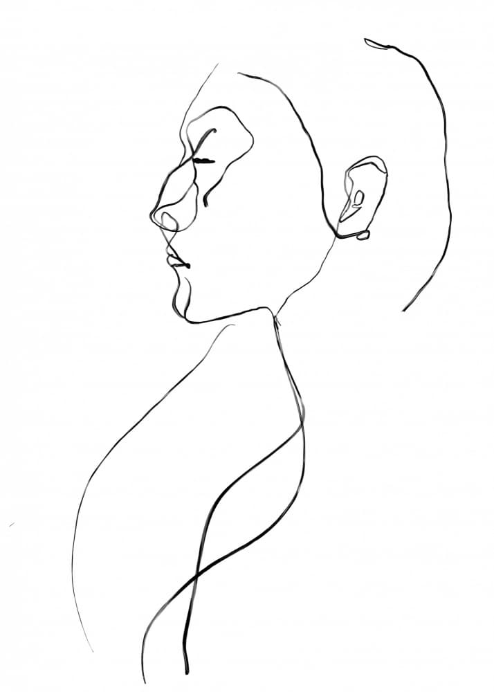 Elegant Line Profile by The Printable Studio — canvas wall art