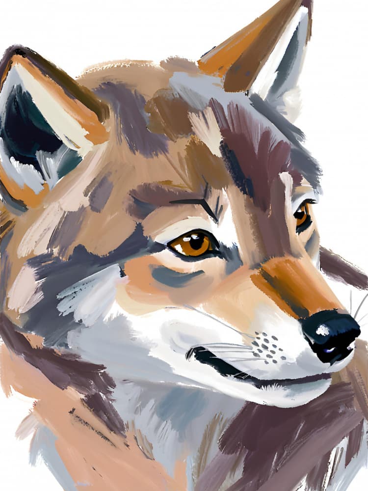 Majestic Wolf Portrait by Ohkimiko — canvas wall art