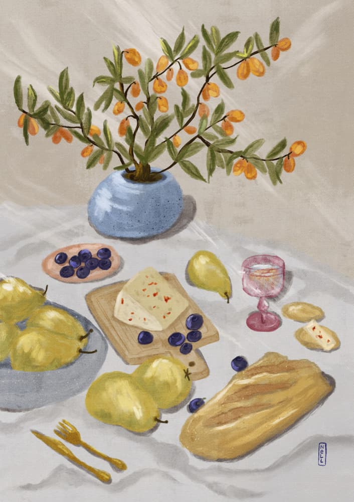 Rustic Pears Still Life by Dirkie Nell — canvas wall art