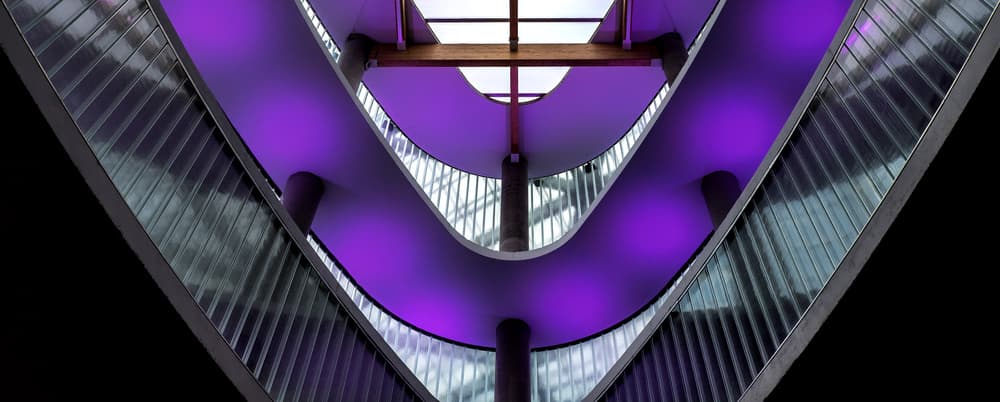 Dynamic Purple Architecture by Lus Joosten — canvas wall art