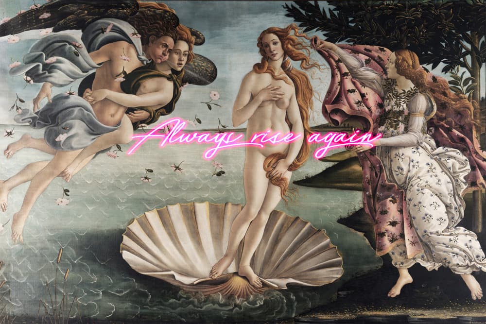 Venus Rising Neon Quote by Talitha McQueen — canvas wall art