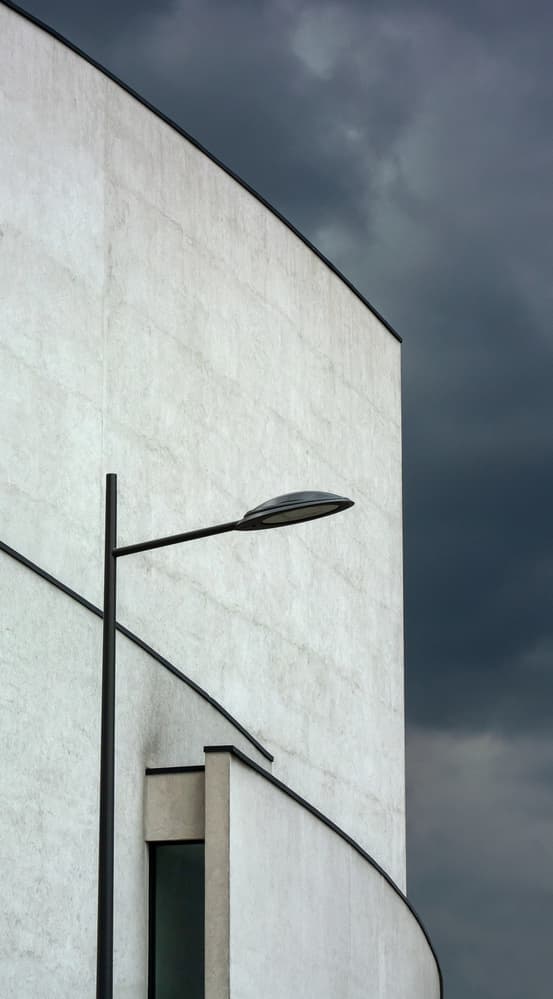 Minimalist Building Dark Sky by Lus Joosten — canvas wall art